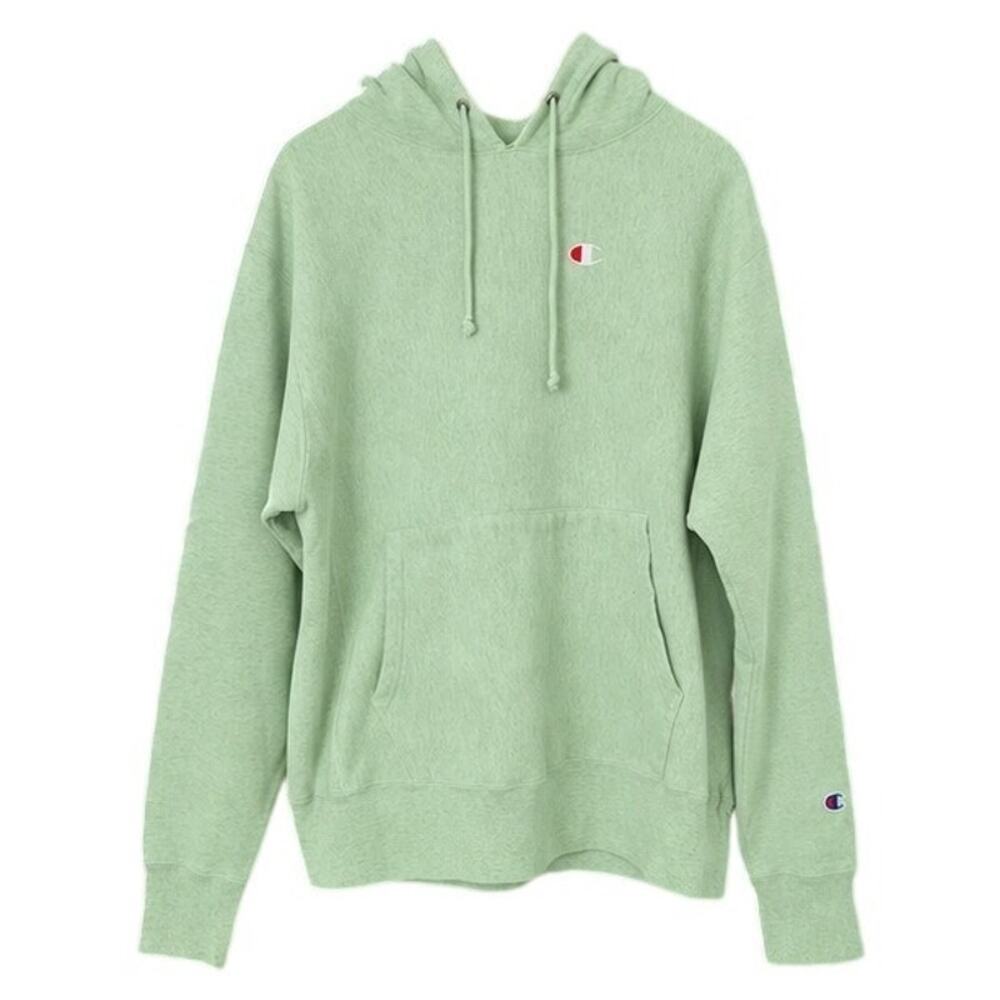 Champion Reverse Weave Hoodie Womens L Green Sweatshirt Pullover 90s Dadcore